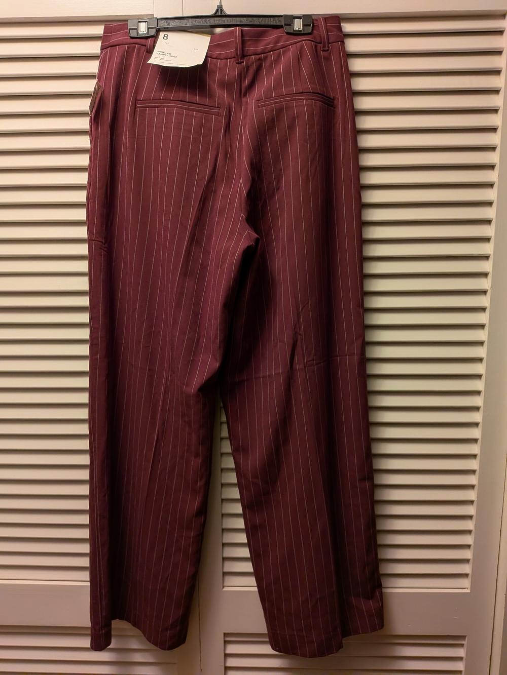 NWT Reitmans Burgundy Pinstripe Wide Leg Pants